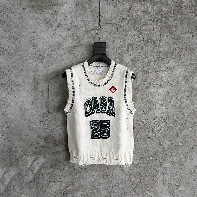 casablanca distressed knit vest